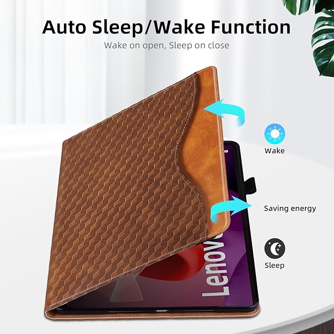 Case for Nook 9" Lenovo Tablet 2024 / Lenovo Tab M9 (TB-310FU) 2023 Multi-Angle Stand Folio Cover PU Leather with Card Pocket Tab M9 Case,Brown