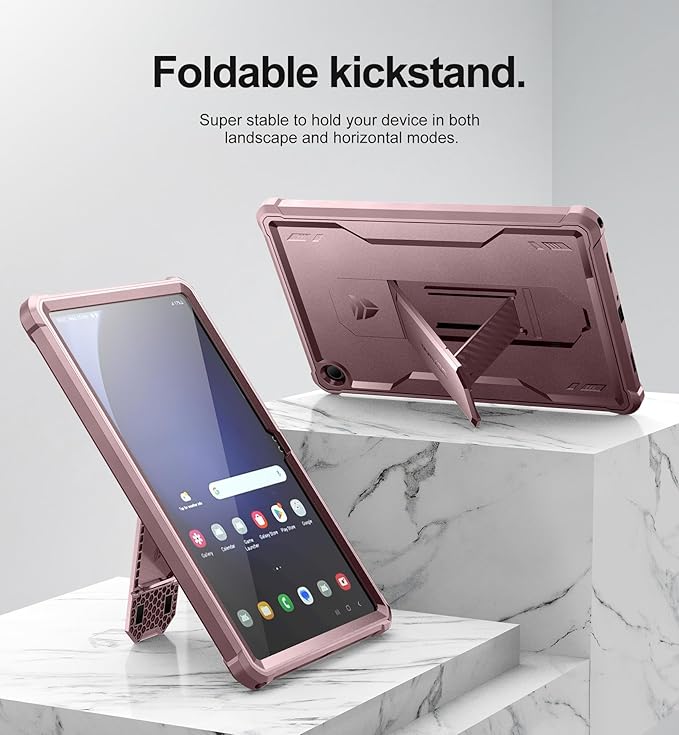 Dexnor Case for Samsung Galaxy Tab A9 Plus 2023, [Built-in Screen Protector & Kickstand] Heavy Duty Shockproof Full Body Protective Tablet Cover for Galaxy Tab A9+ 11 Inch, Pink