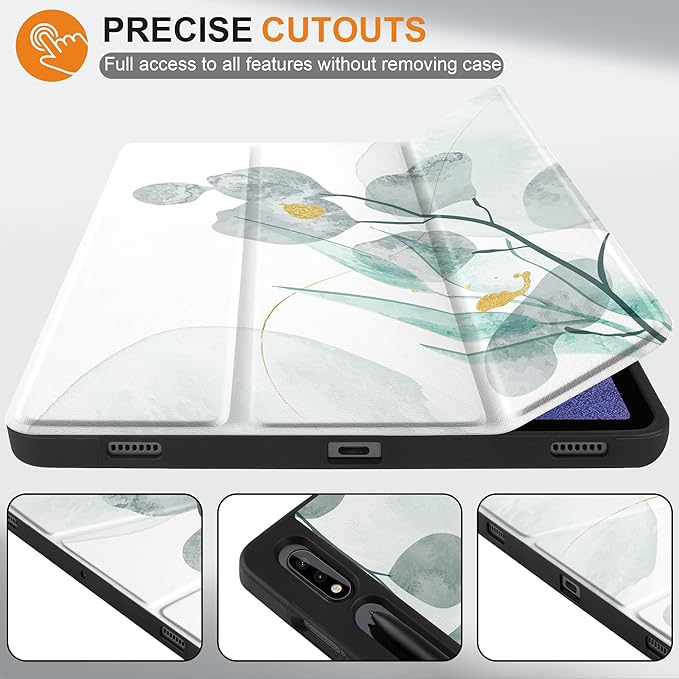 Case for Samsung Galaxy Tab S8 2022 & S7 2020, Shockproof Tablet Case for Samsung Tab S8/S7 11 inch with Auto Sleep/Wake & Trifold Stand & Soft TPU Back Cover, Botanical Leaves