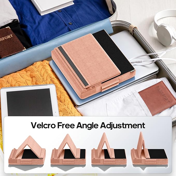 KDD Tablet Pillow Stand, Multi-Angle Viewing Ipad Holder for Lap, Bed and Desk, Foldable Soft Pad Dock with Stylus Mount Compatible with Ipad Pro 12.9, 10.5, 11, Air, Mini, Phones, Books, E-Reader