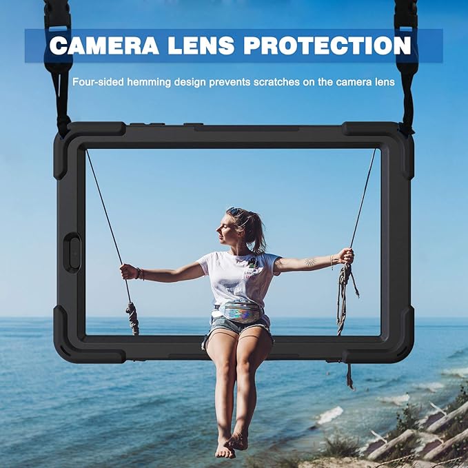 TSQQST Case for Lenovo Tab M8 3rd Gen 2021 TB-8506F TB-8506X for Kids w/Sand | Heavy Duty Rugged Case for Lenovo Tab M8 HD Tablet 2nd Gen 2019 TB-8505F TB-8505X/ Smart Tab M8 TB-8505FS w/Strap-Black