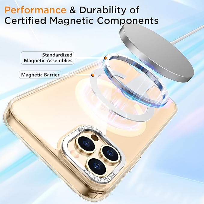 for iPhone 13 Pro Max Case with Kickstand, Compatible with MagSafe, [Invisible Stand] Anti-Slip Shockproof Military-Grade Protection, Magnetic Phone Case for iPhone 13Pro Max (Clear)