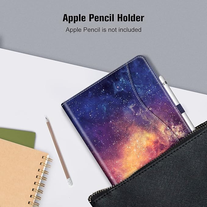 Fintie Case for iPad 9th / 8th / 7th Generation (2021/2020/2019) 10.2 Inch - [Corner Protection] Multi-Angle Viewing Stand Cover with Pocket & Pencil Holder, Auto Sleep Wake, Galaxy