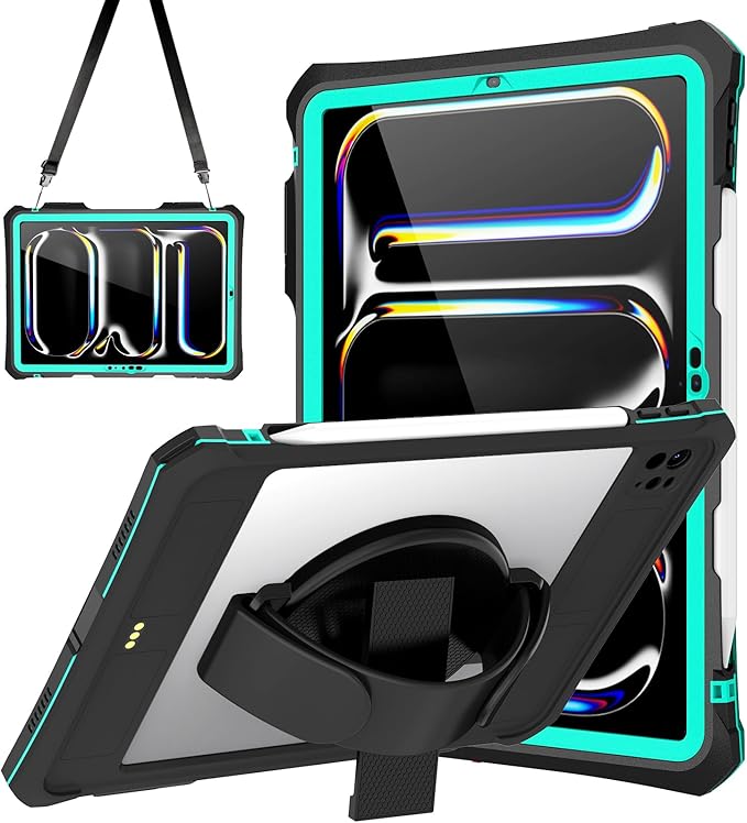 for iPad Pro 11 Case 2024 - Waterproof Case for iPad Pro 11 Inch M4 (5th Generation), Full Body Protection Case Shockproof Dust-Proof with Pencil Holder