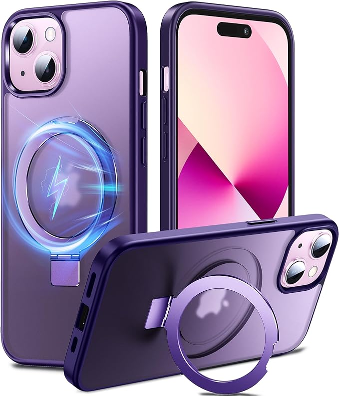 3-in-1 [Magnetic+Kickstand+Ring Holder] for iPhone 13 Case, iPhone 14 Case Compatible with MagSafe, Phone Case iPhone 13/14 with Stand Military Shockproof Protective Magnetic Cover