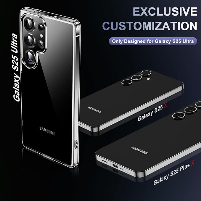 Red2Fire for Samsung Galaxy S25 Ultra Case Clear, [Non-Yellowing] [Slim Thin] [Military Grade Drop Protection] Lightweight Shockproof Protection Phone Case for S25 Ultra Case 6.9 inch, Clear