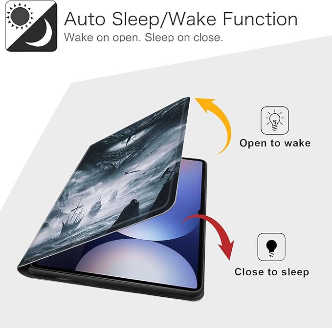 Case for Samsung Galaxy Tab S10 Plus/ S9 FE Plus/ S9 Plus 5G Tablet 12.4'', Slim PU Leather Stand Cover with Auto Wake/Sleep, Multi-Angle Viewing & Shockproof, Eye of a Dragon