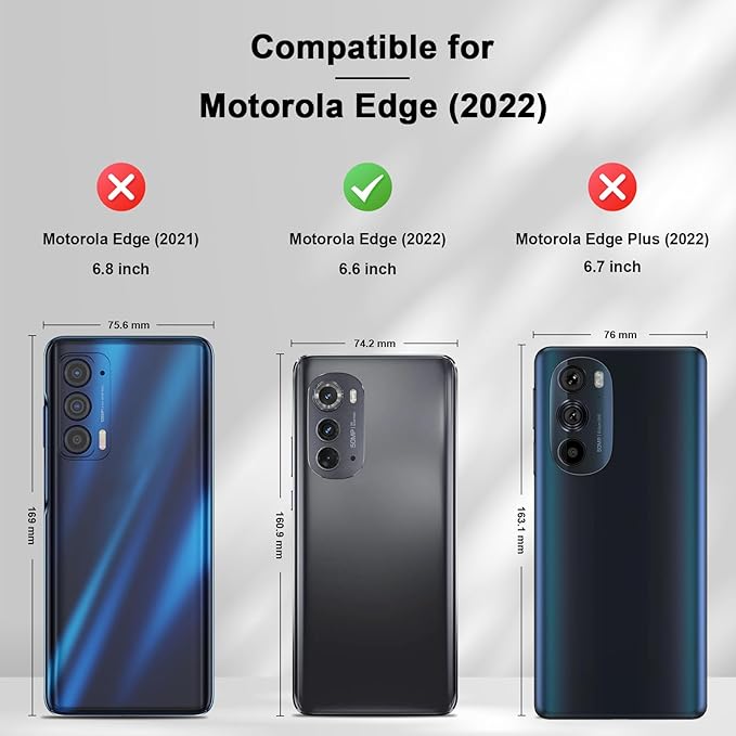 Jasonyu Flip Wallet Case for Motorola Edge (2022) Moto,Leather Magnetic Folio Cover with Card Holder,Kickstand - TPU Shockproof Durable Protective Phone Case,Black