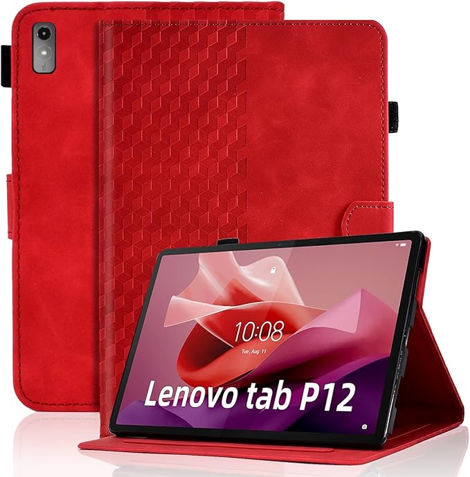 Case for Lenovo Tab P12 12.7 inch Cover (Model:TB370FU) Magnetic PU Leather Folio Adjustable Stand Shell Foldable Card Holder Multi-Angle Tab P12,