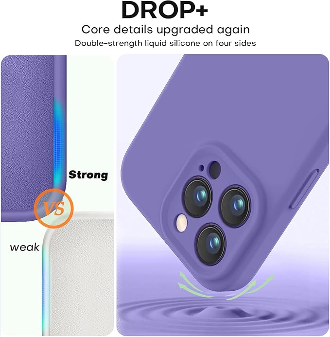 Vooii Compatible with iPhone 15 Pro Case, Upgrade Defender Liquid Silicone, [Enhanced Camera Protection] [Soft Anti-Scratch Microfiber Lining] Shockproof Phone Case iPhone 15 Pro 6.1 inch - Iris