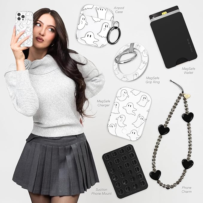 VELVET CAVIAR Case for iPhone 17 | Compatible with MagSafe | 10ft Drop Tested | Halloween Cases for Women | Ghosted Clear