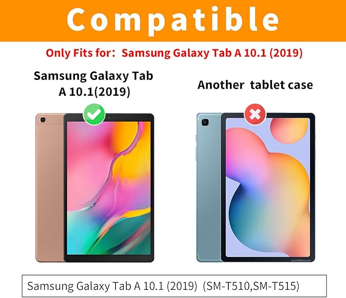 Rotating Case for Samsung Galaxy Tab A 10.1 2019 Model SM-T510/T515,360° Rotating Multi-Angle Viewing Stand Cover PU Leather Business Folio Protective Cases, Green