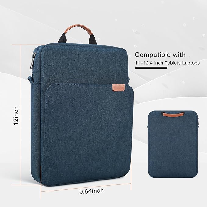 11 inch Tablet Sleeve for iPad A16 2025, iPad Air 11 inch M3 M2/ Pro 11 M4, Galaxy Tab A9+/S9/S8/Plus 11, Travel Carrying Shoulder Bag, Navy Blue