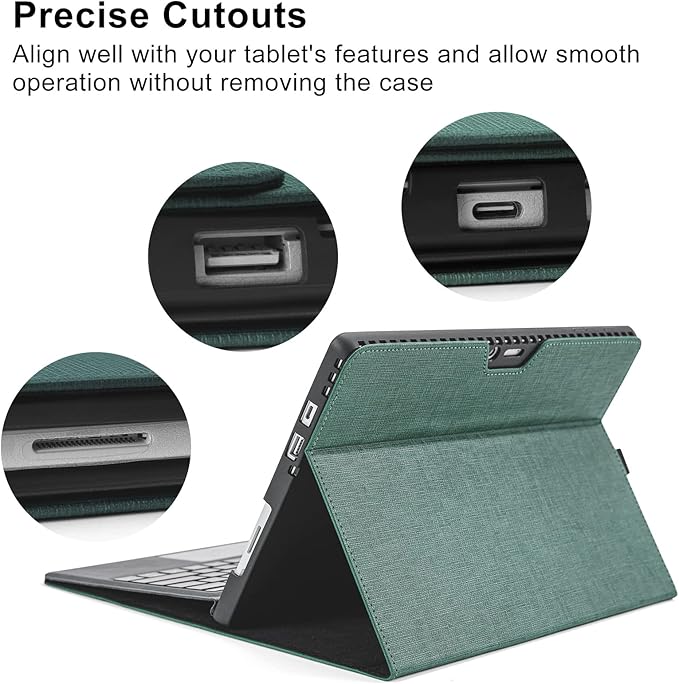 Omnpak Case for Microsoft Surface Pro 7+ (2021)/Surface Pro 7(2019)/Surface Pro 6(2018)/Surface Pro 5(2017)/Surface Pro 4, Adjustable Viewing Angle, Compatible with Type Cover Keyboard