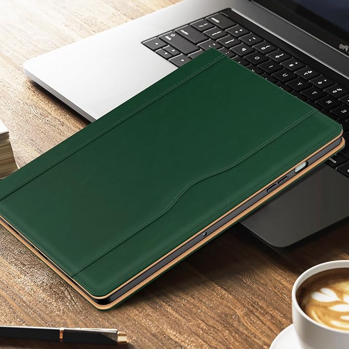 OKP Case for Samsug Galaxy Tab A9+ Plus 11 inch 2024(SM-X210/X216/X218), PU Leather Folio Cover with Multi-Angle Stand//Pen Holder, Auto Wake/Sleep Case for Galaxy A9+ 11" Tablet (Alpine Green)