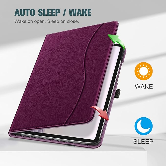 Fintie Case for Samsung Galaxy Tab S10 Lite/ S10 FE/ S9 FE 5G 10.9 Inch/Tab S9 11 Inch with S Pen Holder, Multi-Angle Viewing Protective Cover with Pocket, Auto Sleep/Wake, Purple