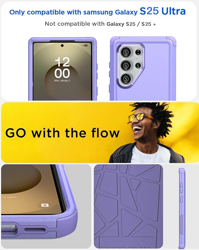 AICase for Samsung Galaxy S25 Ultra Case,3-Layer Heavy Duty Pocket-Friendly Rugged Durable Military Grade Protection Shockproof/Drop Proof/Dust Proof Protective Cover for Galaxy S25 Ultra 2025_4