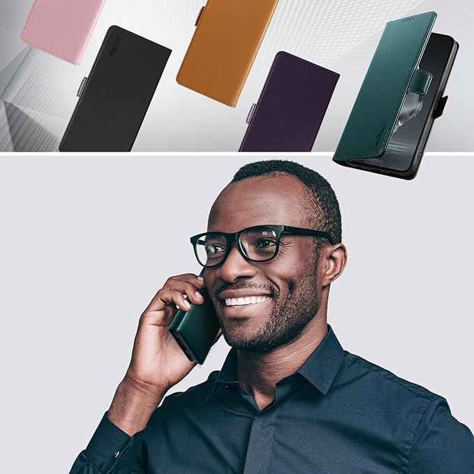 Wallet Flip Case for OnePlus 12R 5G - [RFID Blocking] Luxury PU Leather Card Holder Magnetic Phone Cover with Kickstand,Shockproof Protective Case,Green