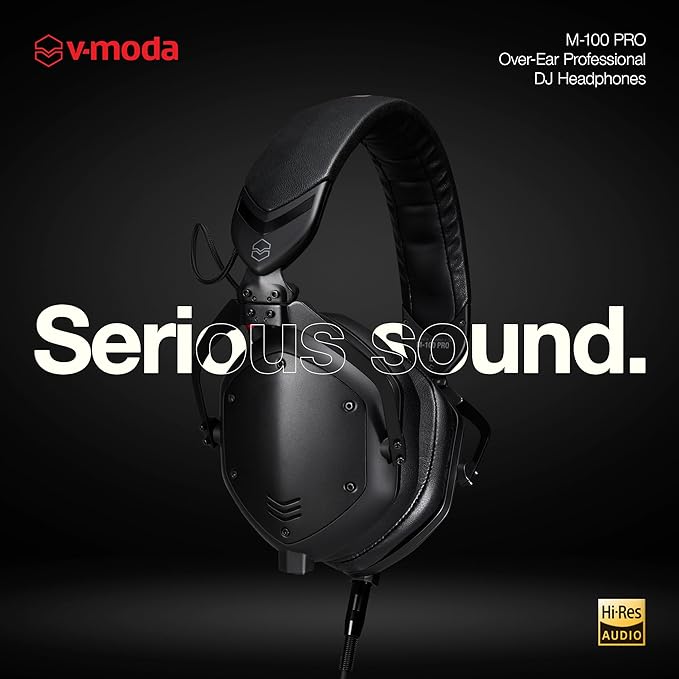 V-Moda M-100 PRO | Professional Over-Ear DJ Headphones | Built for Pro DJs & Beat-Driven Music | Superior Sound Isolation | One-Ear Listening | Long-Lasting Comfort | Durable Travel-Friendly Design