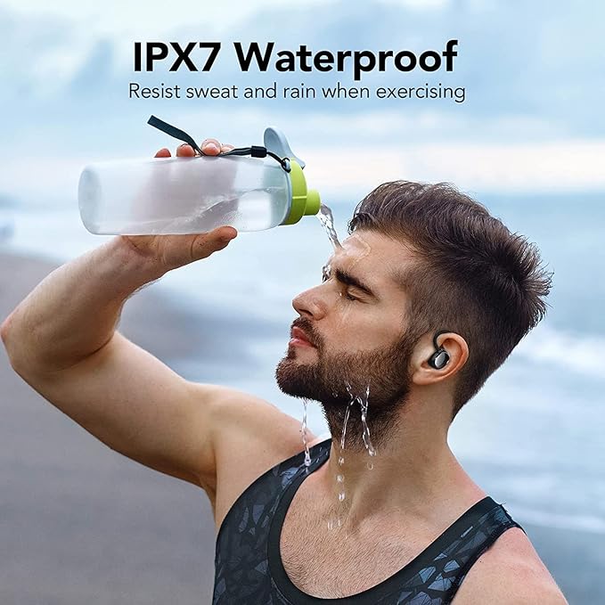 KT1 Bluetooth Headphones Wireless Earbuds 120hrs Playtime Wireless Charging Case Digital Display, Ear Buds with Earhook,IPX7 Waterproof, Deep Bass 2.0,Over-Ear Earphones for Sport Running
