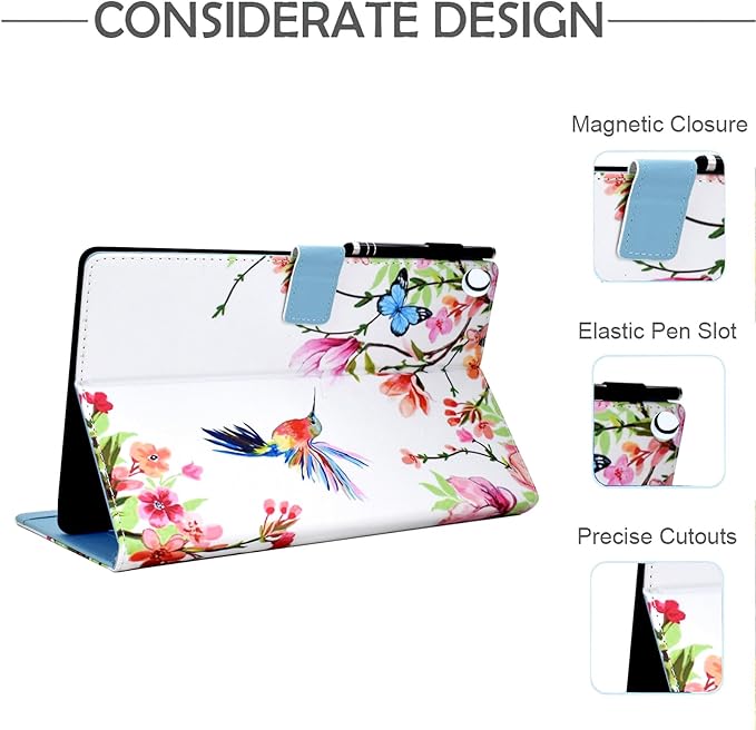 Case for Galaxy Tab A9+/A9 Plus 11 Inch 2023 (SM-X210/X216/X218), Funut PU Leather Folio Cover Multi-Angle Stand with Auto Wake/Sleep Case for Samsung Galaxy Tab A9 Plus/A9+ Tablet, Bird