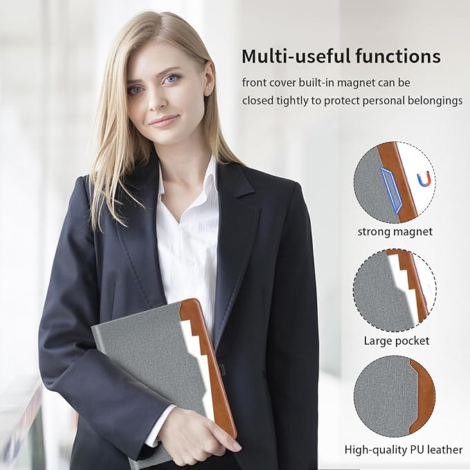 Case for Samsung Galaxy Tab S8 Plus 2022 /S7 FE 2021 /S7 Plus 2020 12.4 Inch - PU Leather Folio Case with S Pen Holder and Pocket, Auto Wake/Sleep Smart Tablet Cover, Gray