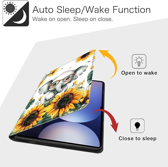 Case for Samsung Galaxy Tab S10 Ultra/Galaxy Tab S9/S8 Ultra 14.6-Inch, Slim PU Leather Stand Cover with Auto Wake/Sleep, Multi-Angle Viewing & Shockproof, Cute Baby Elephant