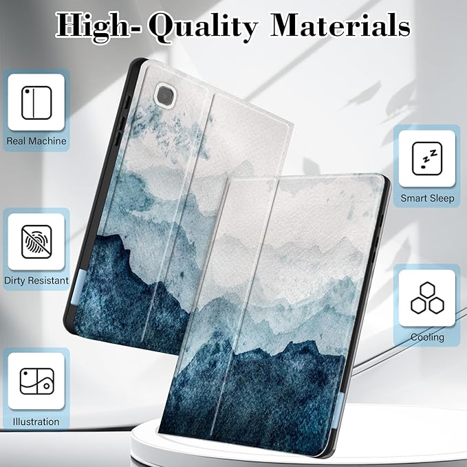 Case for Samsung Galaxy Tab S6 Lite 10.4 Inch 2024/2022/2020 with S Pen Holder, Multi-Angle Viewing Soft TPU Back Cover with Pocket Auto Wake/Sleep.