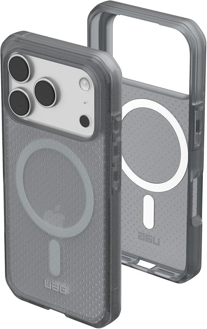 URBAN ARMOR GEAR UAG Designed for iPhone 17 Pro Case Dot - Compatible with MagSafe Translucent Military Grade Protective Cover, Ash