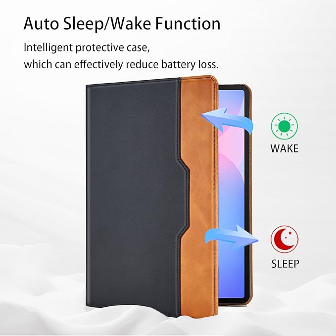 Case for Samsung Galaxy S10 Fe Plus 13.1 inch with S Pen Holder, PU Leather with Hand Strap Folio Flip Cover for Galaxy S10 FE+ with Pockets Auto Sleep/Wake for Man Woman, Black