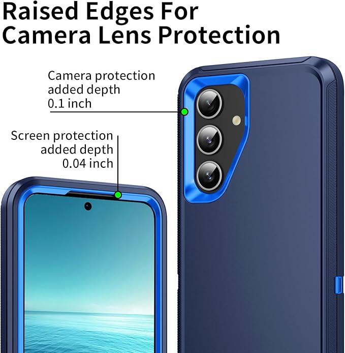 for Galaxy S25 FE 5g Case,Shockproof Dropproof Dustproof 3-Layer Full Body Protection Rugged Heavy Duty High Impact Hard Cover Case for Galaxy S25 fe,Dark Blue