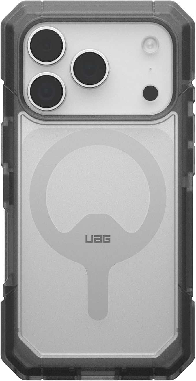 URBAN ARMOR GEAR UAG Designed for iPhone 17 Pro Case Trooper - Compatible with MagSafe Full Body with Port Protection Transparent Military Grade Full Body Protective Cover, Clear/Ash
