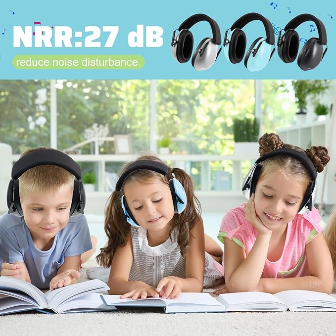 Amylove 6 Pcs Kids Noise Cancelling Headphones 27db Adjustable Earmuffs for Autism Sensory Toddler Children