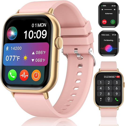 Smart Watches for Men Women (Answer/Make Call), 2.01" HD Screen Fitness Tracker Watch with Blood Pressure/Heart Rate/Sleep Monitor, Smart Watch for Android iOS Phones, IP67 Waterproof Sport Watch