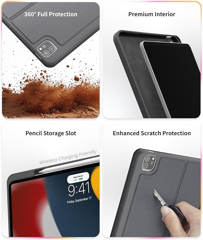 EIP Magnetix Keyboard Case for iPad Air 11 inch M3/M2 (2025/2024), 5th/4th Gen, iPad Pro 11" 1-4th, with Patented Stylus Shortcuts, Adjustable Stand, Detachable Keyboard, Backlit [Not for Pro 11 M4]