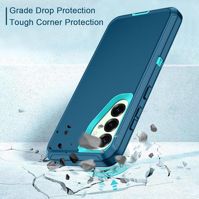 for Samsung Galaxy S25 Case Heavy Duty Protective Shockproof Dropproof 3-Layer Full Body Protection [Without Screen Protector] Tough Rugged Case for Galaxy S25,Turquoise