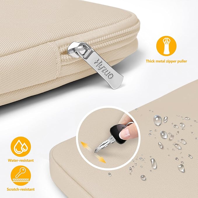HYZUO 14-15 Inch Laptop Sleeve Bag Set for MacBook Air 15 M4/M3/M2, MacBook Pro 15, XPS 14/15 Plus, 15" Surface Laptop, Notebook Case for 14" HP Lenovo ThinkPad Asus Acer Huawei, Sand