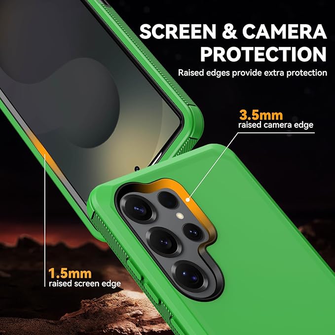 for Samsung Galaxy S25 Ultra Case, Full Body Rugged Military Drop Protection Bumper Heavy Duty Shockproof Anti-Scratch Protective Cover Phone Case for Galaxy S25 Ultra 5G (Green & Black)