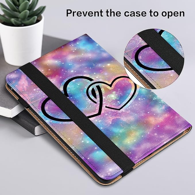 Case for Lenovo Tab M9 Cover 9.0 inch (TB-310FU,2023 Released),PU Leather Flip Stand Case with Elastic Band for Lenovo Tab M9 Tablet - Two Hearts