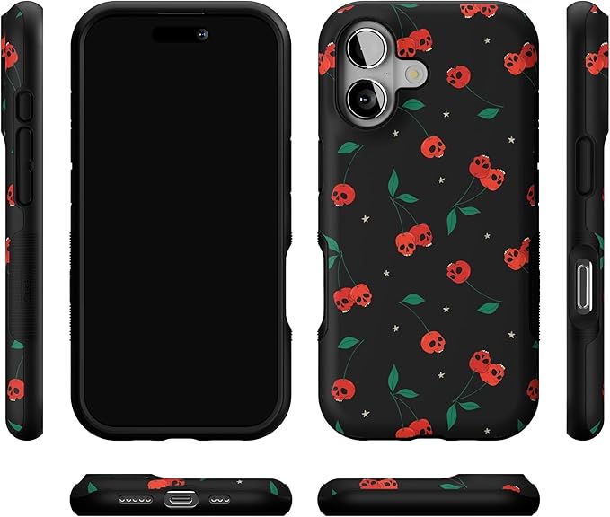 Casely iPhone 17 Case | Sweet Revenge | Cherry Skulls | Bold Protective Design | Compatible with MagSafe