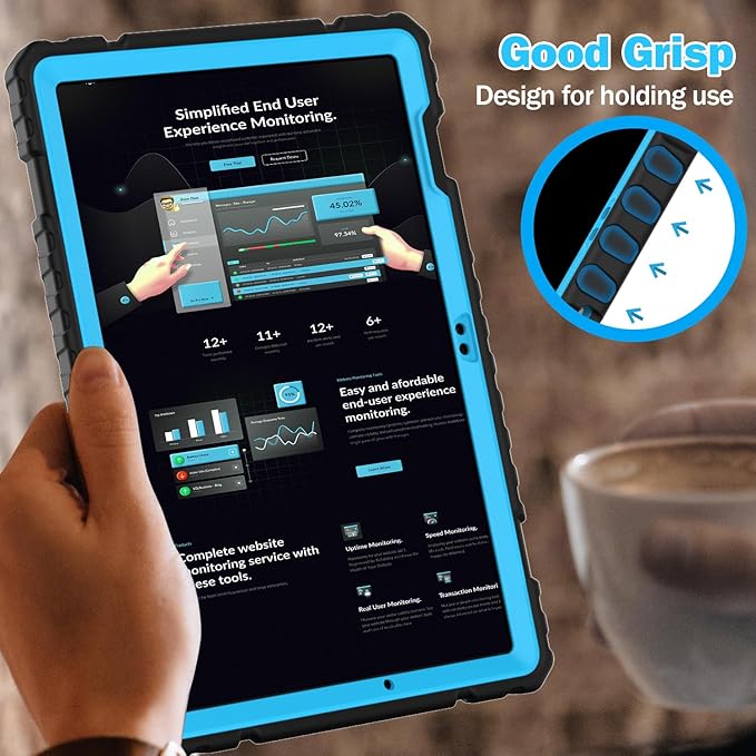 Grifobes for Samsung Galaxy Tab A9 Plus 11 Inch 2023 Cases, Heavy Duty Shockproof Rugged Cover for New Samsung Tablet A9+ 11" / 10.9" Case (SM-X210/X216/X218) with Kickstand for Kids, Black+Blue