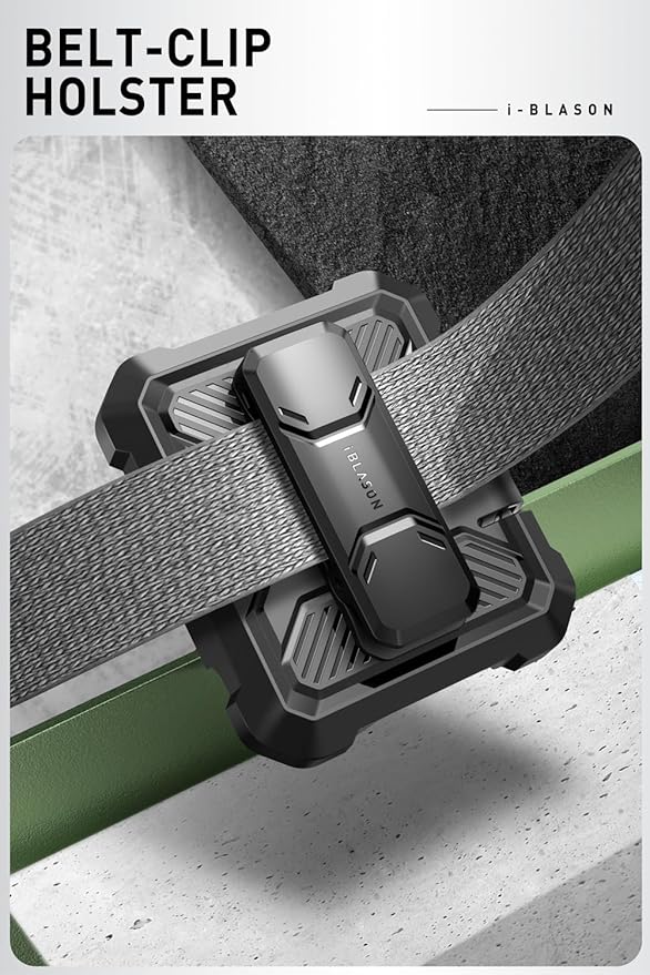 i-Blason for Samsung Galaxy Z Flip 7 FE Case, Z Flip6 Case with Stand, [Built-in Screen Protector] [Hinge Protection] [Belt-Clip], Military Phone Case for Samsung Z Flip 7 FE/6/5, Armorbox, DarkGreen