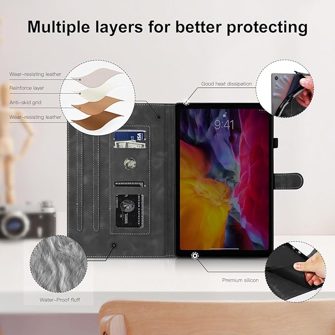 Tablet Cover for Lenovo Tab M11 TB-330FU, Dandelion Design with Kickstand for Pencil Holder, Magnetic Closure, Compatible with Lenovo Tablet K11 TB-330XU / M11 11 Inch Case Black