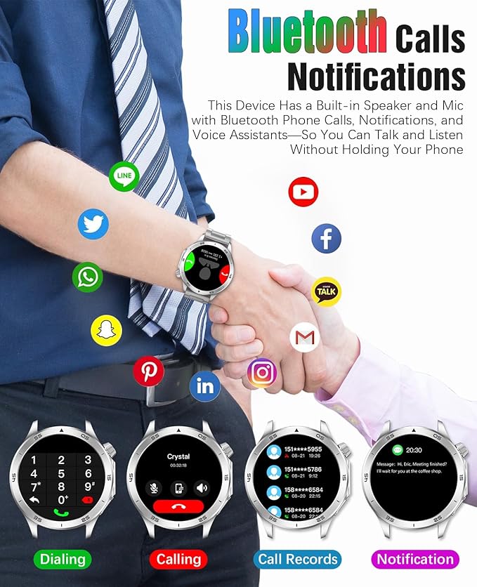 Smart Watch for Men, GPS Sports Mens Smartwatch, 1.53" HD Screen IP67 Waterproof, Answer/Make Call, Heart Rate Monitor, Sleep Tracking, Fitness Tracker, Compatible for Android iOS (Silver X2Max)