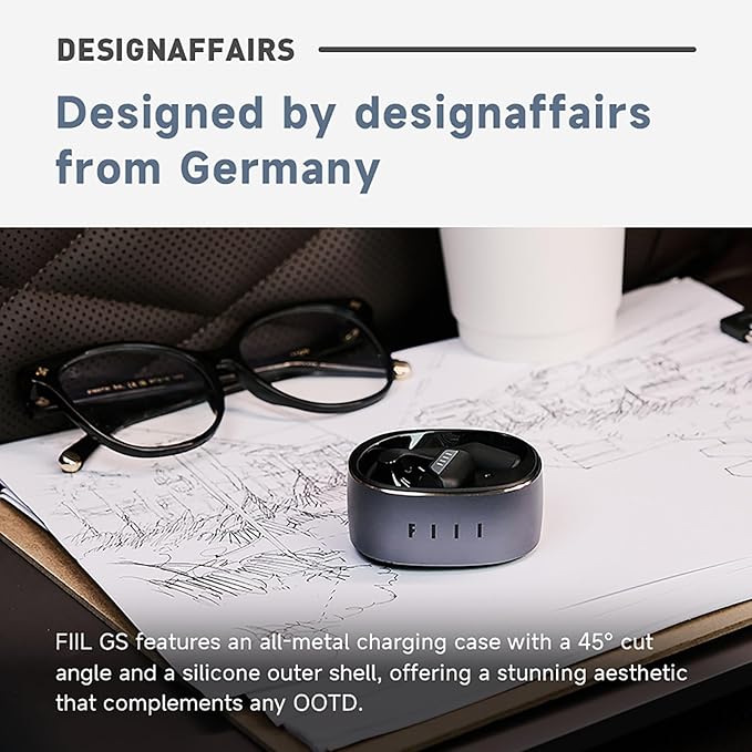 FIIL GS Open Ear Earbuds Wireless Heaphones, Wireless Earbuds with LDAC for Hi-Res Audio, Bluetooth 5.3 and Noise Reduction Earphone,IPX5 Waterproof, Open-Ear Heaphones