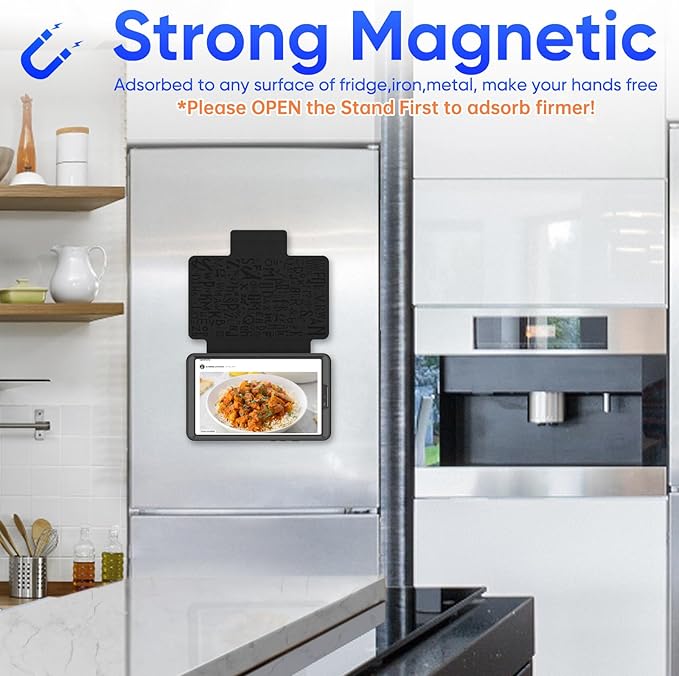 SEYMAC stock Case for Samsung Galaxy Tab A9 8.7'', Case with Magnetic Multi-Angles Stand, Card Slot for Galaxy Tab A9 8.7'' SM-X110/X115/X117, (Black)