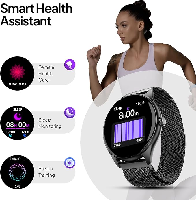 Fire-Boltt Phoenix Ultra Luxury Stainless Steel, Bluetooth Calling Smart Watch, AI Voice Assistant, Metal Body with 120+ Sports Modes, SpO2, Heart Rate Monitoring (Dark Grey).