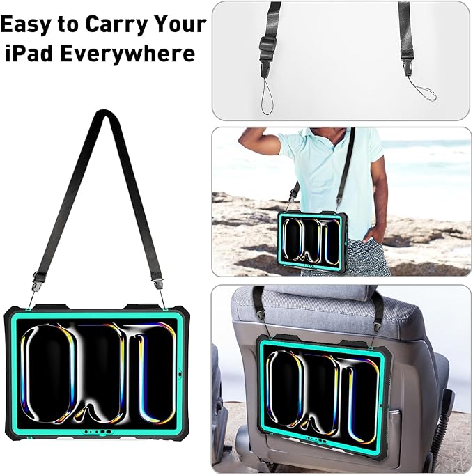 for iPad Pro 11 Case 2024 - Waterproof Case for iPad Pro 11 Inch M4 (5th Generation), Full Body Protection Case Shockproof Dust-Proof with Pencil Holder