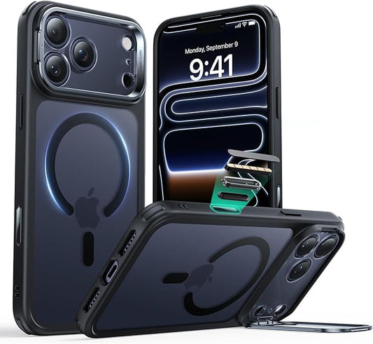 ESR for iPhone 17 Pro Case with Stand, Camera Control Cover Compatible with MagSafe, Military-Grade Drop Protection Magnetic Phone Case for iPhone 17 Pro, Scratch-Resistant Back Cover, Frosted Black