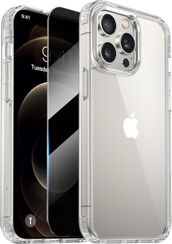 Diaclara Designed for iPhone 12 Pro Max Case, [with Privacy Screen Protector] [Anti Spy] [Military Grade Drop Protection] Heavy Duty Full-Body Shockproof Phone Case, Clear